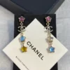 Chanel  hoop earrings, multicolor crystal with cc logo