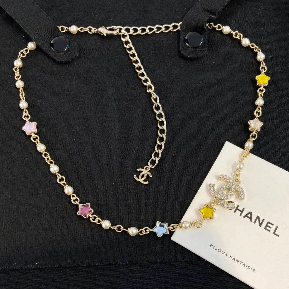 Chanel  crystal necklace with multicolor star shape crystal
