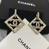 Chanel gold hoop earrings with square frames