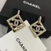Chanel gold hoop earrings with square frames