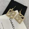 Chanel gold hoop earrings with square frames