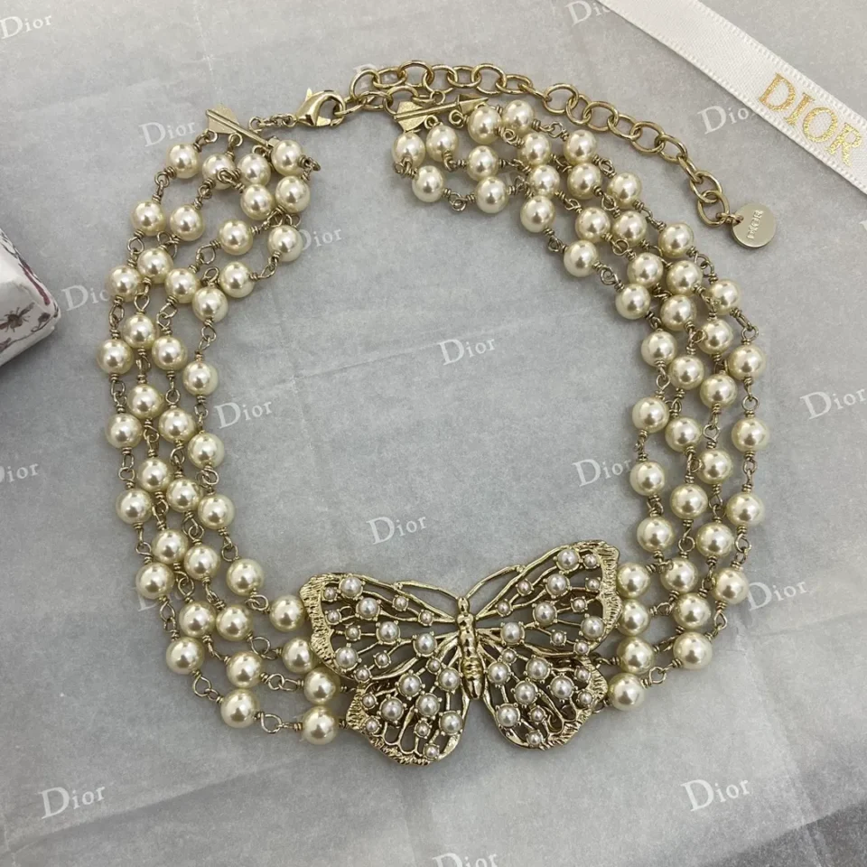 DIOR Butterfly Pearl Necklace​
