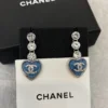 CHANEL Crystal Heart Earrings​