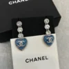 CHANEL Crystal Heart Earrings​