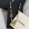 CHANEL deer pedant necklace with pearl