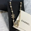 CHANEL deer pedant necklace with pearl