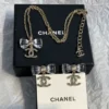 CHANEL bow earrings and necklace set