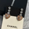 CHANEL pink heart earrings