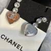 CHANEL pink heart earrings