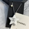 CHANE necklace,Star pendant with crystal-studded sequins and pearl