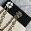 CHANEL Clover Earrings ,black and white