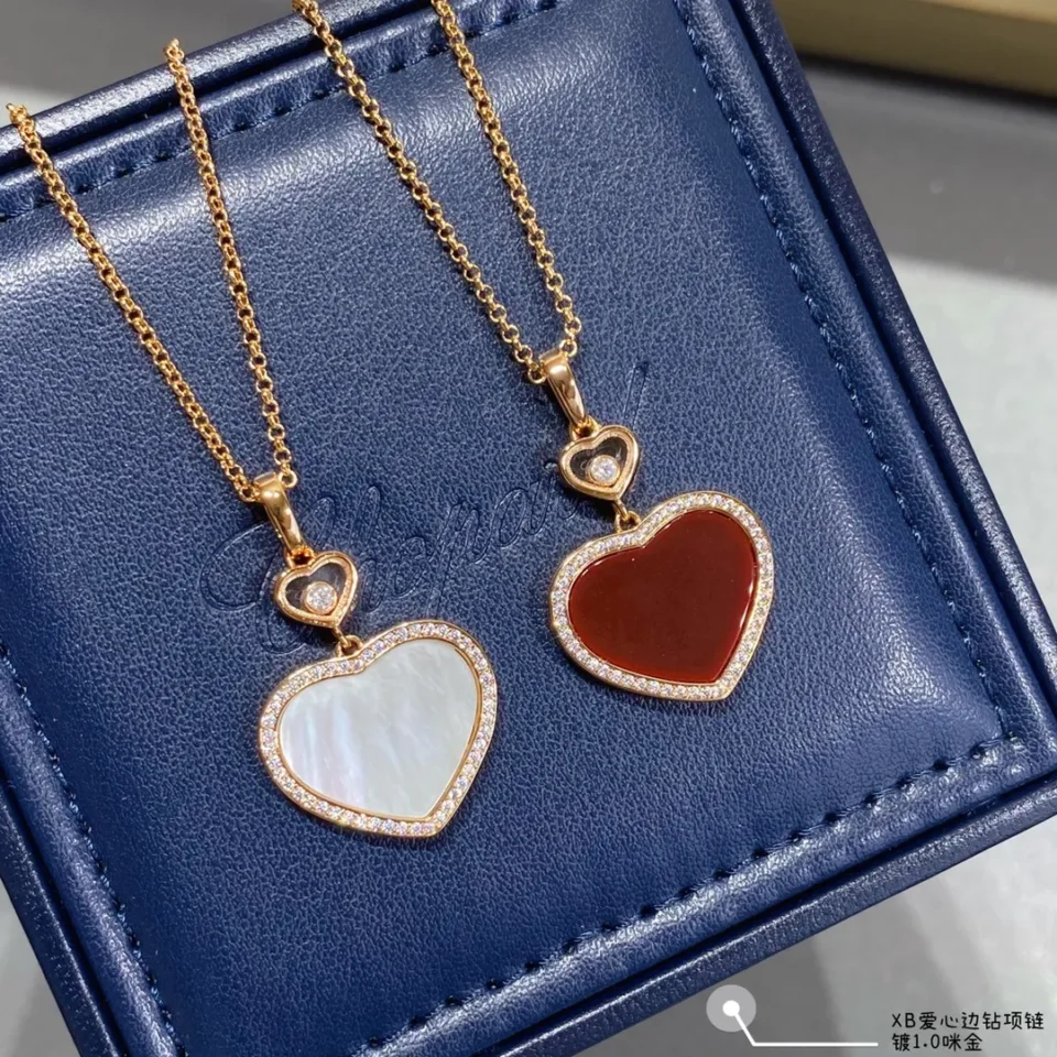 Chopard happy hearts necklace ,paved