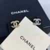 Chanel CC Crystal Stud Earrings ,gold and silver