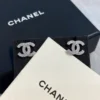 Chanel CC Crystal Stud Earrings ,gold and silver