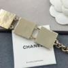 Chanel 2022 Black & White Enamel Gold Plated Logo Belt