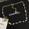 Chanel 24C leather with double C pearl necklace
