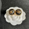 Chanel resin button stud earrings , black ,red