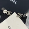 Chanel camellia stud earrings , White & Black