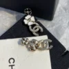 Chanel camellia stud earrings , White & Black