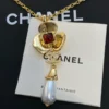 Chanel Camélia pearl pedant necklace