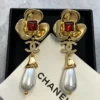 Chanel Camélia pearl pedant Earrings
