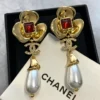 Chanel Camélia pearl pedant Earrings