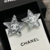 Chanel New Season 25C CHANEL Jewellery Stud Earrings White and Yellow Gold
