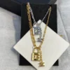 Celine TRIOMPHE LOCK NECKLACE IN BRASS WITH GOLD FINISH