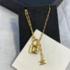 Celine TRIOMPHE LOCK NECKLACE IN BRASS WITH GOLD FINISH