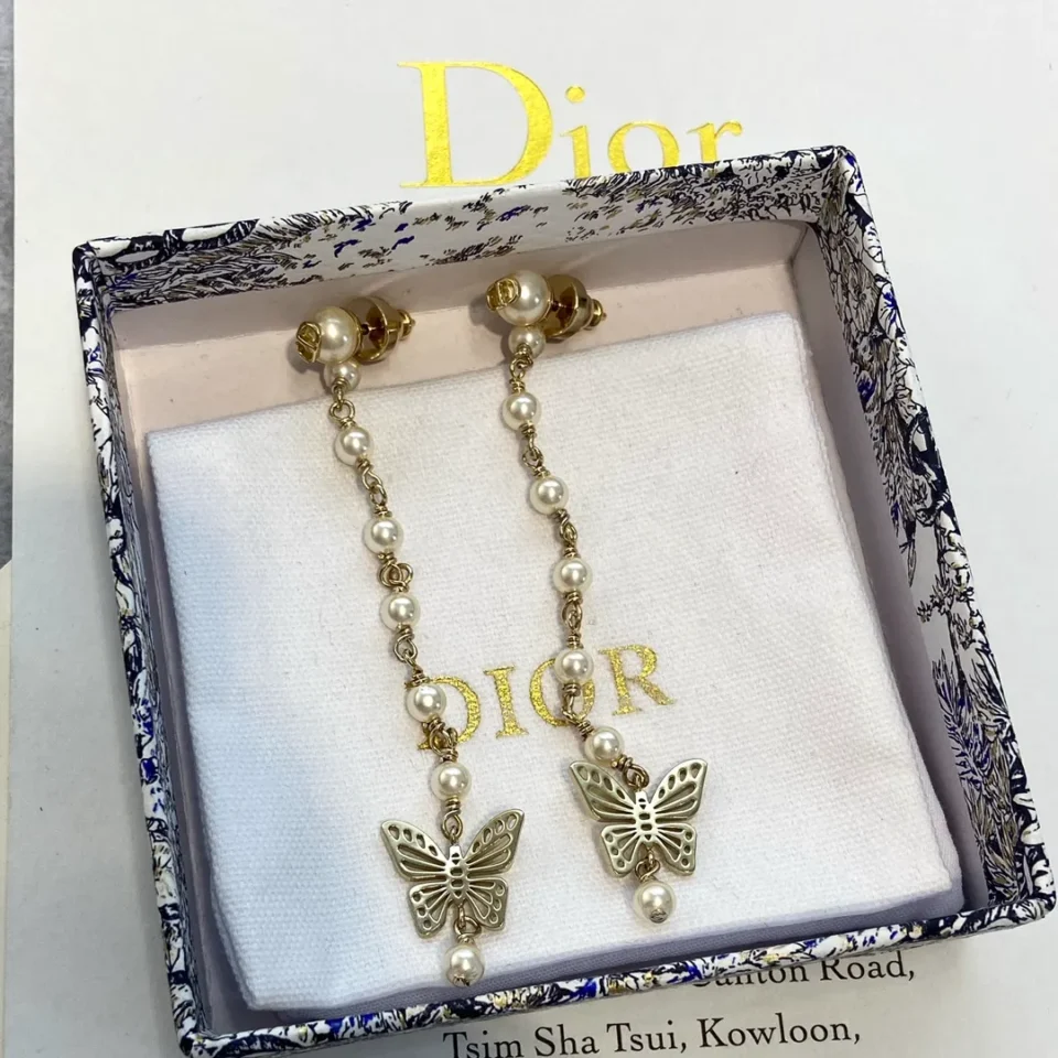 DiorWomen Métamorphose Earrings Gold-Finish Metal and White Resin Pearls