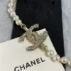 CHANEL Pearl Letter Long 2 CCS Necklace Sweater Chain with Crystal 22K