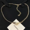Chanel 2023 Srass & Leather CC Choker – Black, Gold