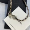 Chanel 2023 Srass & Leather CC Choker – Black, Gold