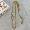 2025 New Dior Saddle Necklace ,Gold Chain