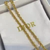 2025 New Dior Saddle Necklace ,Gold Chain
