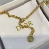 2025 New Dior Saddle Necklace ,Gold Chain