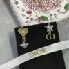 Dior Petit CD Lucky Charms Earrings Gold-Finish Metal and White Resin Pearls
