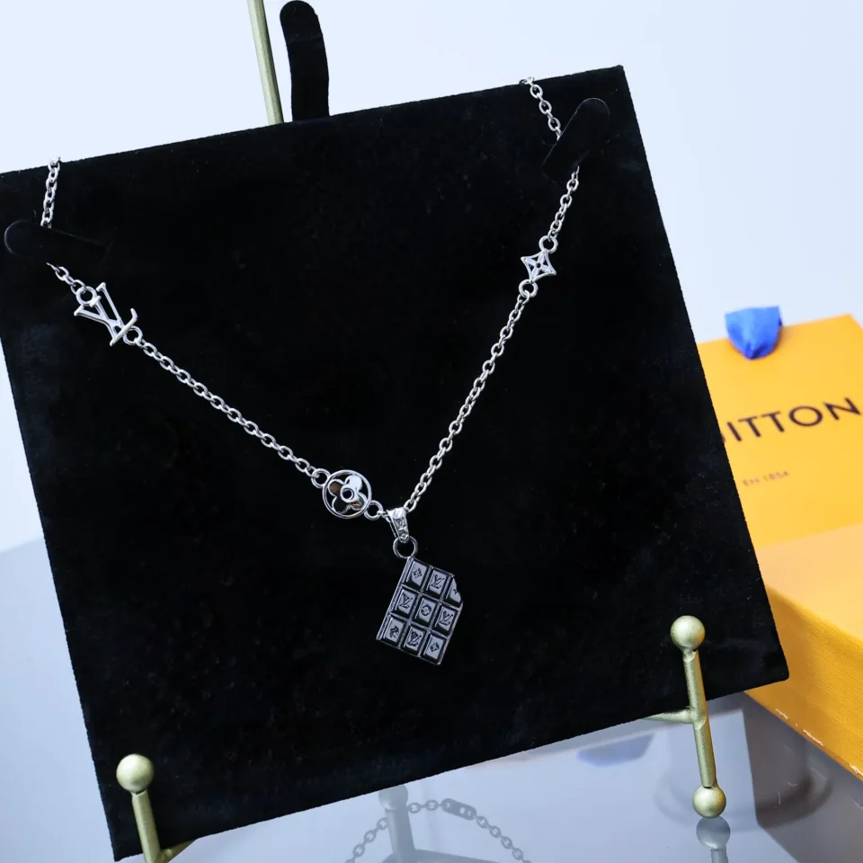 LV Chocolate Bar charm necklace for men
