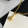 Triomphe Solitaire Sparkle Necklace in Strass and Brass with Gold Finish