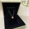 Frivole pendant necklace, small model ,Pink diamonds,Green diamonds
