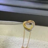 Cartier Trinity Diamond Heart Necklace ,Half paved