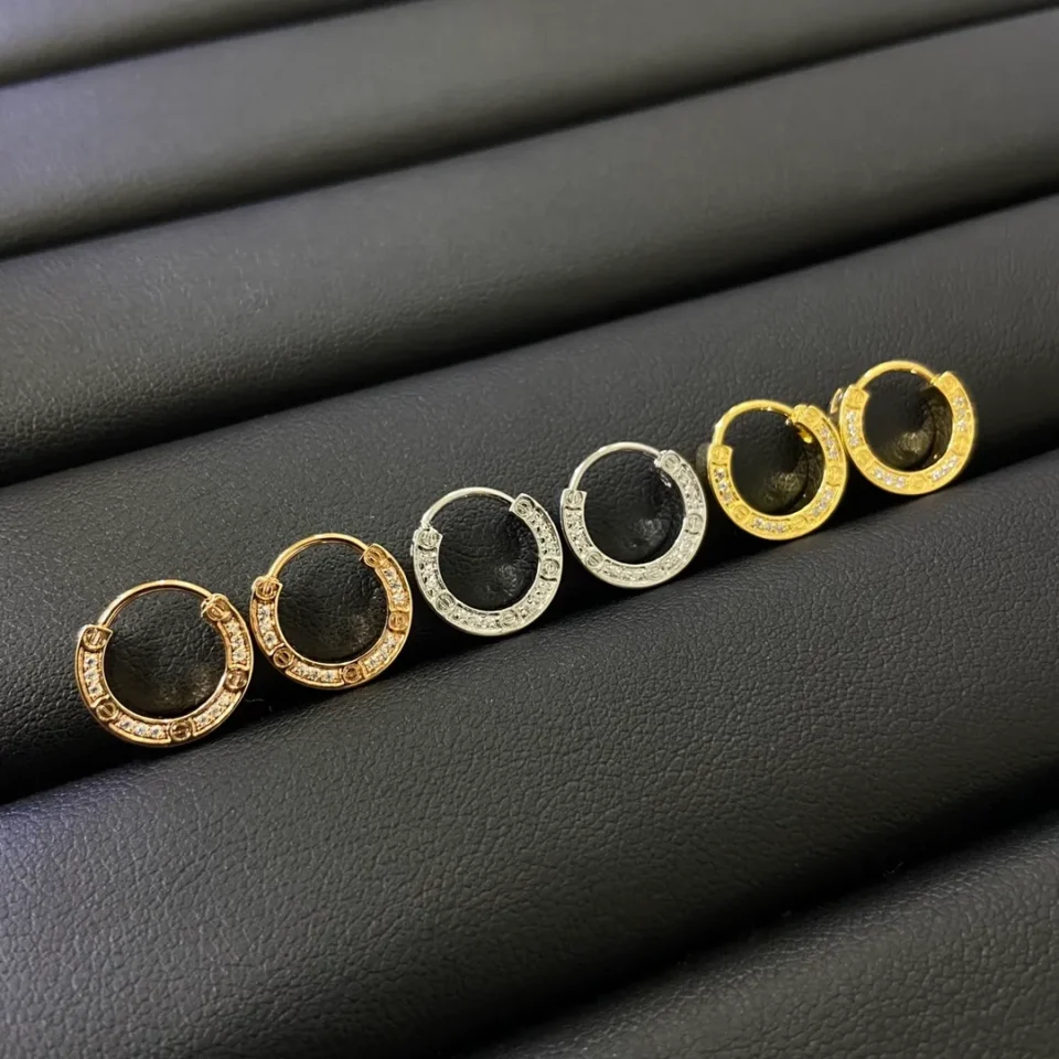 LOVE hoop earring, paved