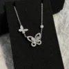 Double Butterfly Silhouette Diamond Pendant