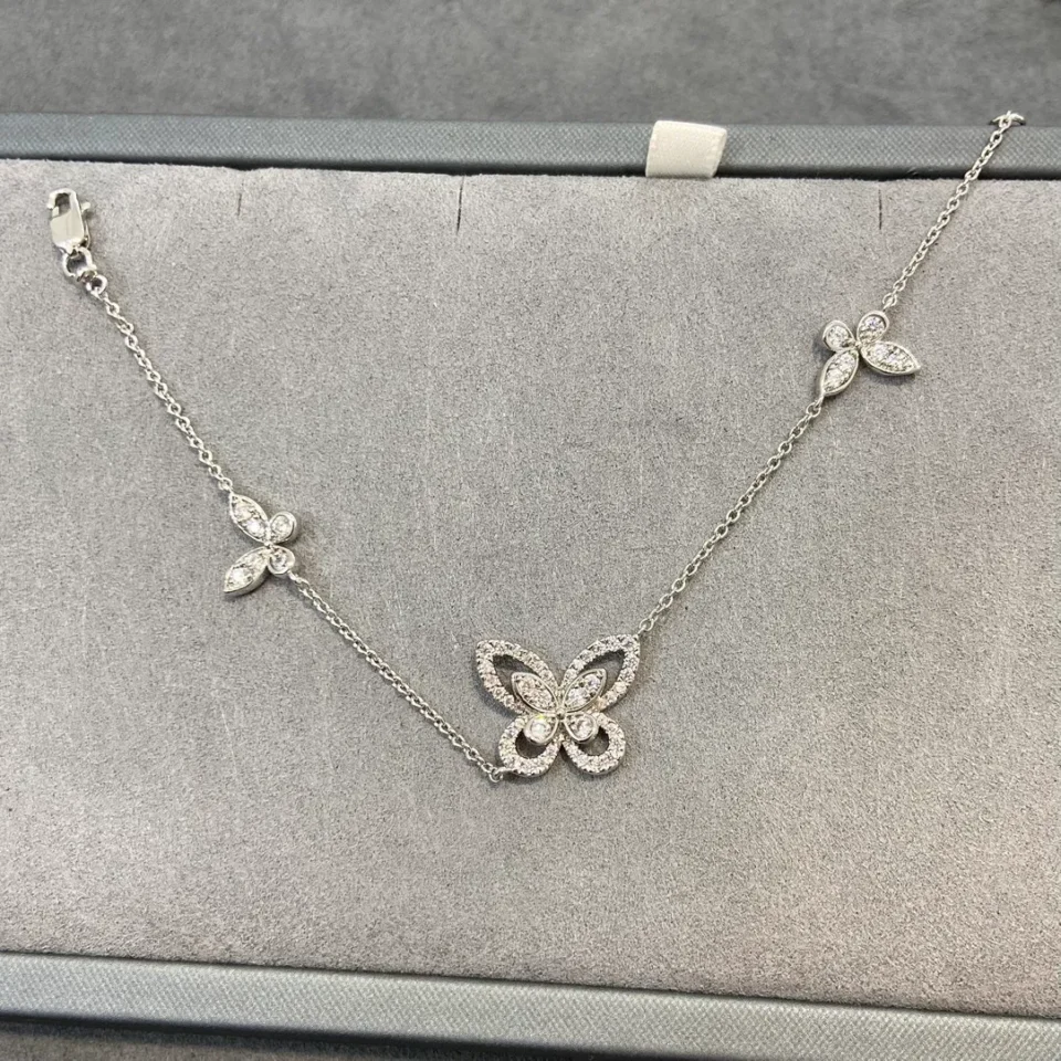 Multi Butterfly Silhouette Diamond Bracelet