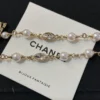 2024 Chanel Choker Necklace White Gold Pearl Crystal