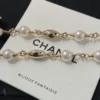 2024 Chanel Choker Necklace White Gold Pearl Crystal