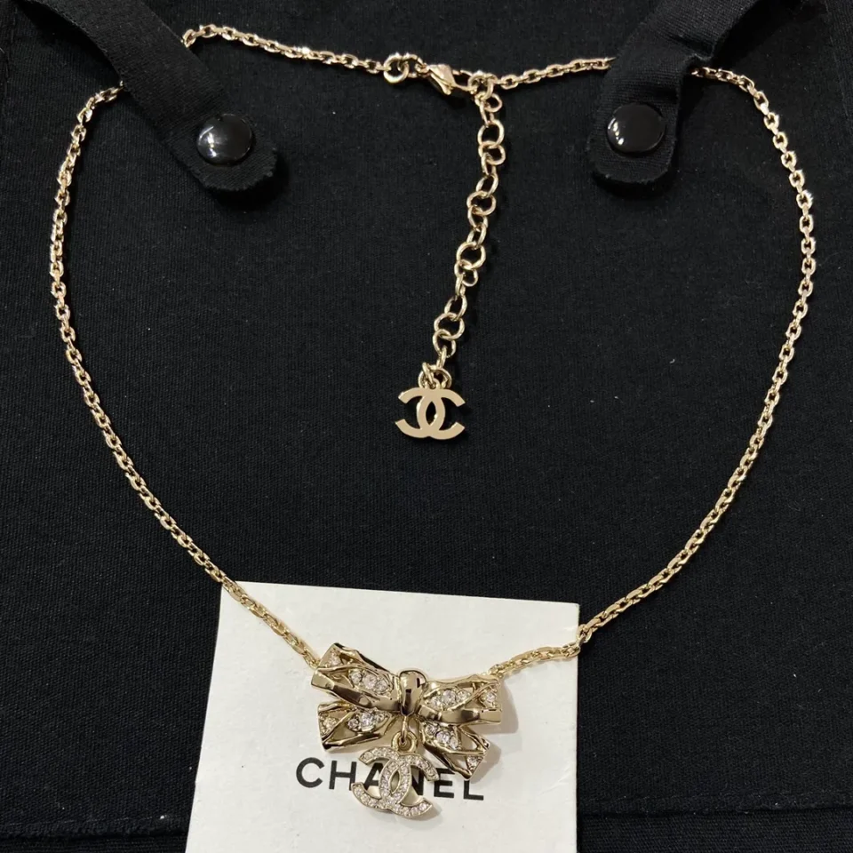 CHANEL Ribbon COCOmark Necklace