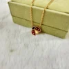 Lucky Spring pendant, open wings ladybug