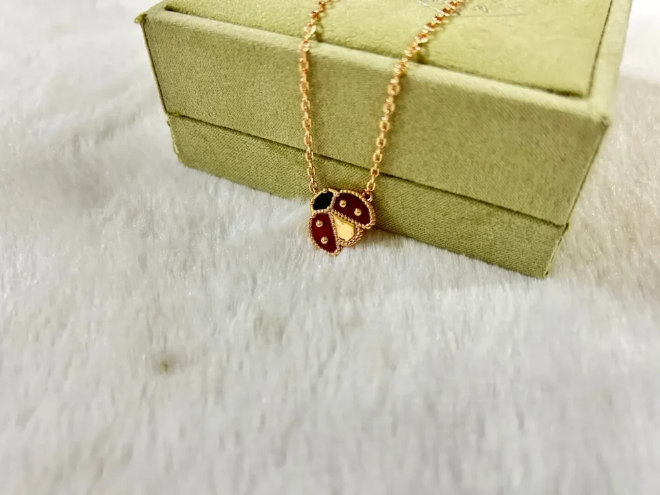 Lucky Spring pendant, open wings ladybug