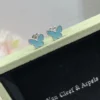 VCA Sweet Butterflies earstuds ,blue,gray,white
